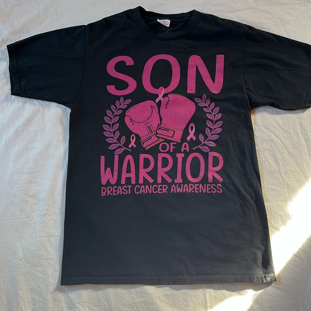 Son of a warrior Breast Cancer Awareness T-shirt Small